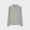 Clearance Ribbed Collar T-Shirt-Grey Tees