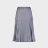 Online Pleated Suede Skirt 25"-Denim Blue Skirts