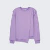 Hot Side Seam Sweatshirt-Lavender Tops