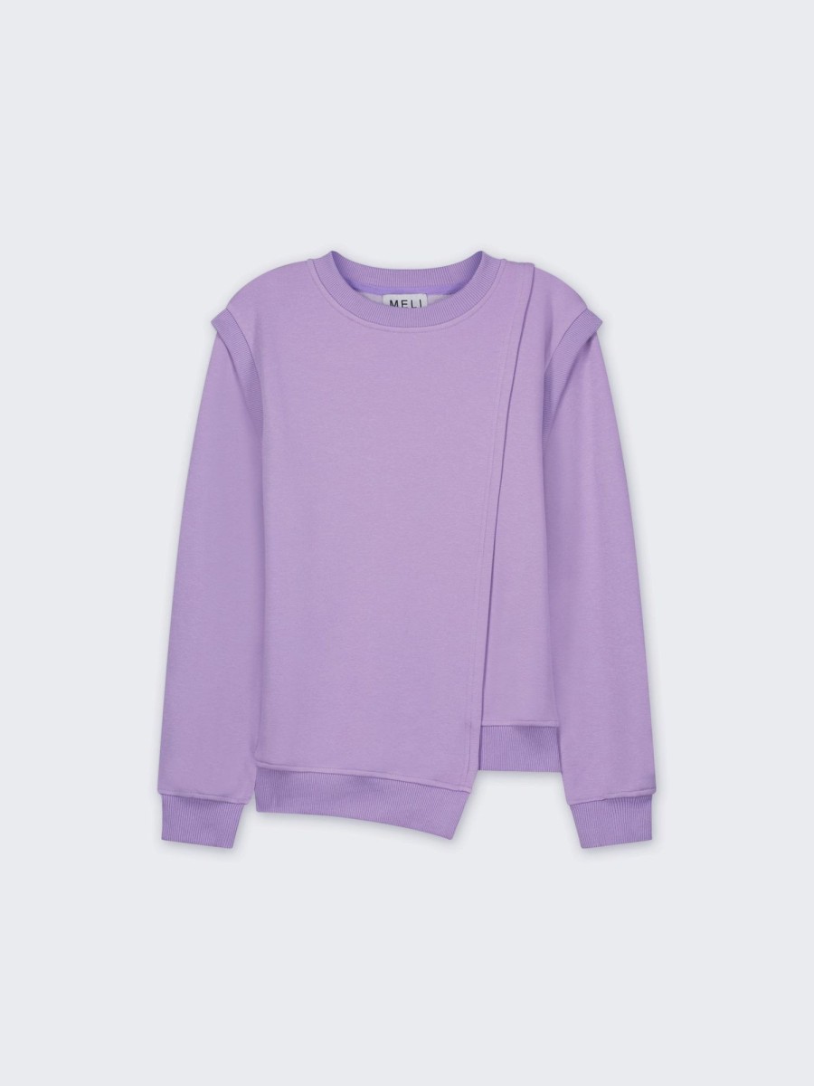 Hot Side Seam Sweatshirt-Lavender Tops