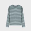 Online Thin Stripe High V Tee-Pistachio/White Tees