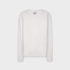 Wholesale Thin Knit Crew Sweater-White Tops