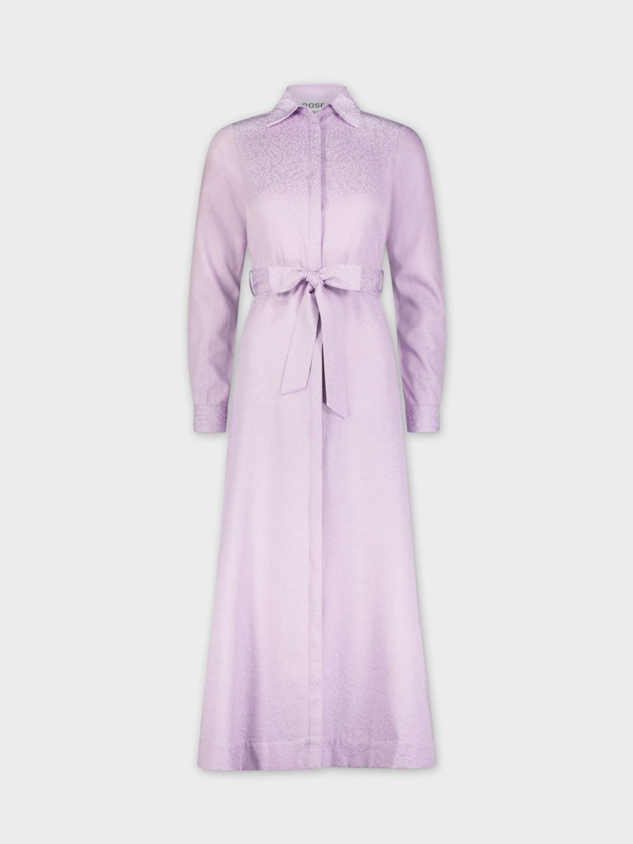 Hot Basic Belted A-Line Dress-Lavender Dresses