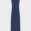 New Sleeveless Satin Dress-Navy Sets