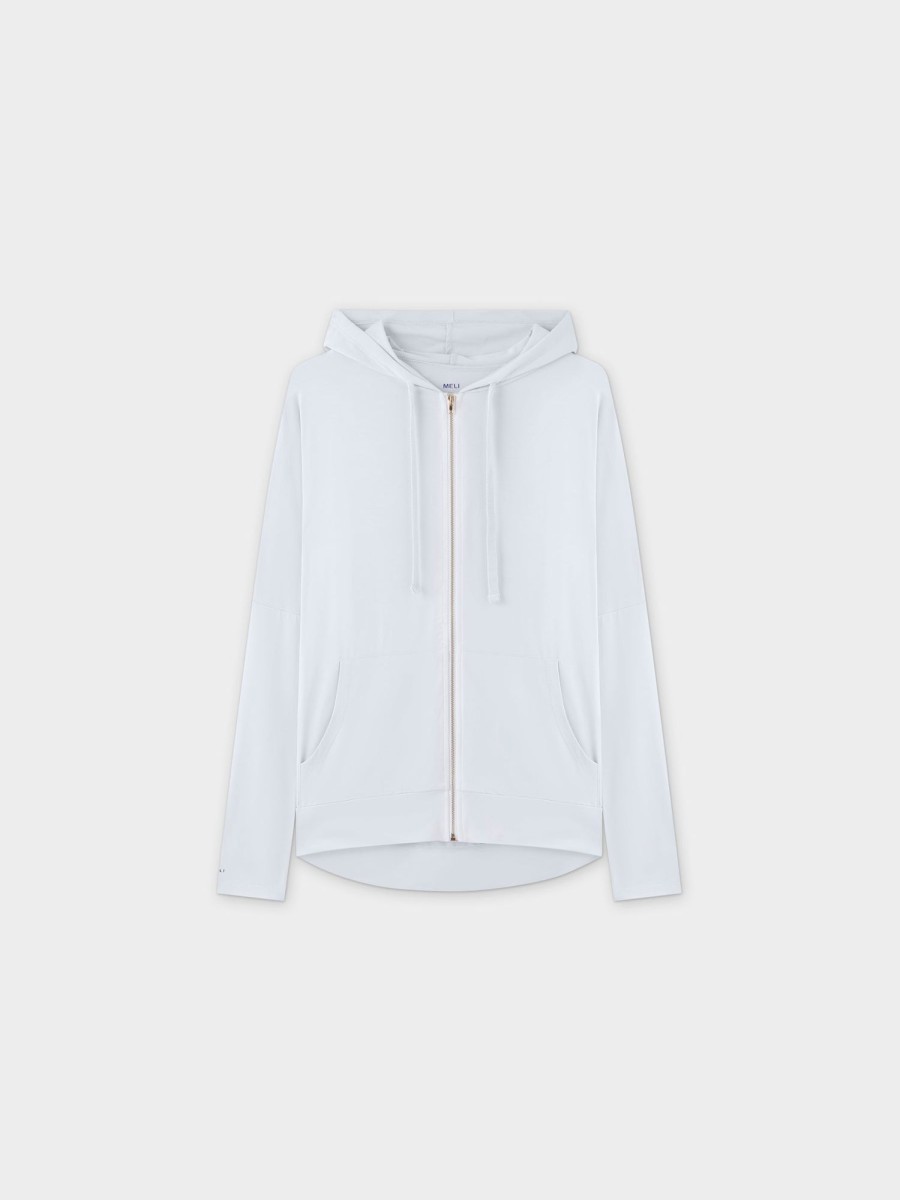 Wholesale Zip Up Hoodie-White Tees