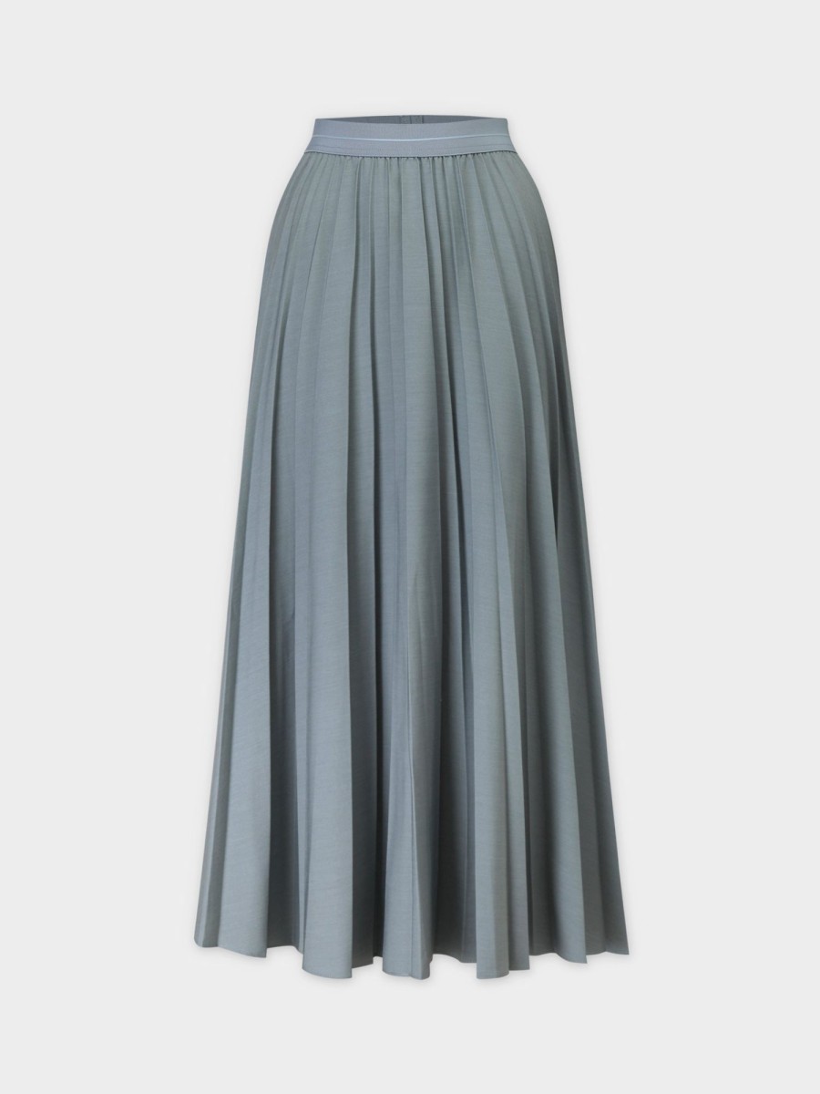 Hot Pleated Skirt 37"-Slate Blue Skirts