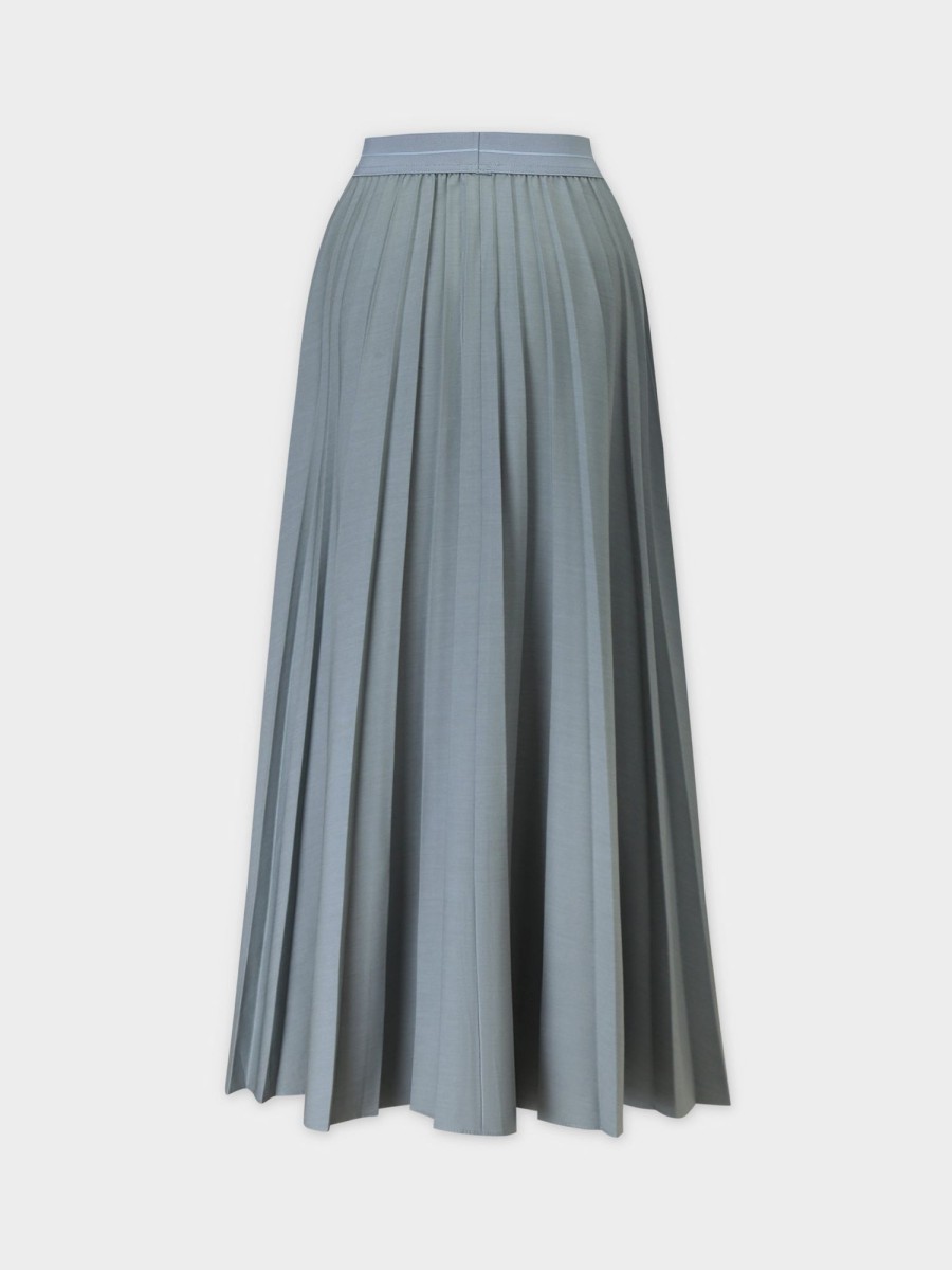 Hot Pleated Skirt 37"-Slate Blue Skirts