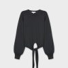 New Front Tie Sweater-Black Sets