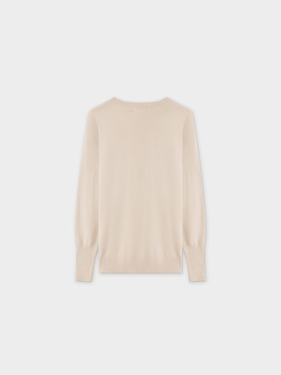 Wholesale Basic Crew Sweater Ls-Ivory Tops