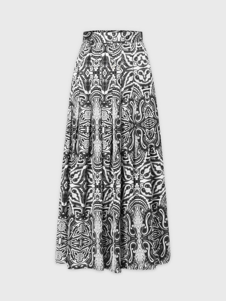 Clearance Stitched Down Pleated Skirt-B/W Paisley Sets