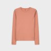 Hot Basic High V Tee Ls-Peach Tees