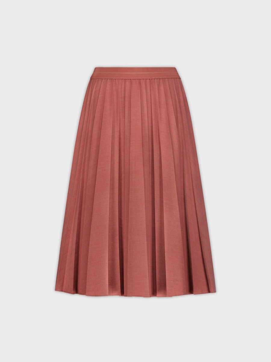 New Pleated Skirt 26"-Heather Burgundy Skirts