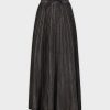 New Washed Seamed Denim Skirt-Black Skirts