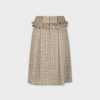 Hot Ruffle Trim Skirt-Tan Plaid Teen Skirts