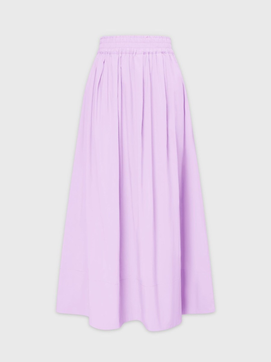 Clearance Gathered Waist Skirt-Lavender Skirts