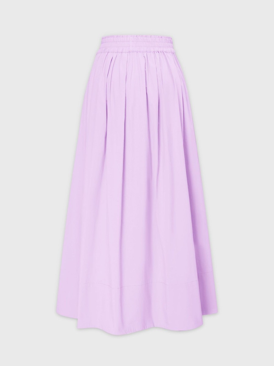 Clearance Gathered Waist Skirt-Lavender Skirts