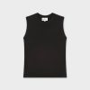 Wholesale Sleeveless Crew Sweater-Black Tops