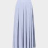 Clearance Yolk Pleated Skirt 37"-Grey Blue Skirts