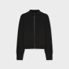 Clearance Waffle Pocket Sweater-Solid Black Tops