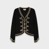 Wholesale Military Style Cardigan-Black Tops