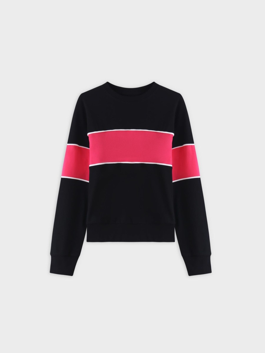 Hot Neon Stripe Bomber-Pink Stripe Teen Tops