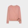 Clearance Lightweight Wrap Sweater-Rose Tops