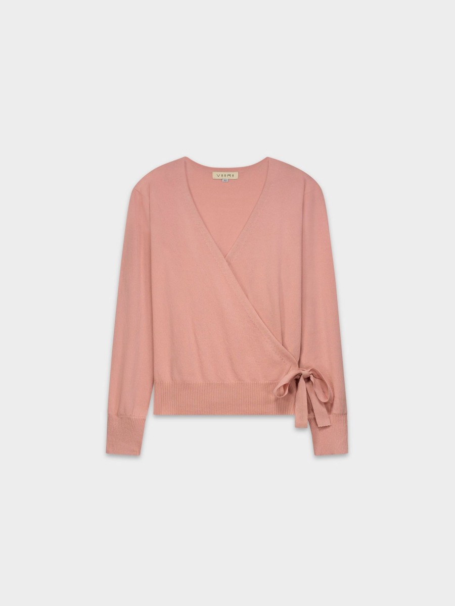 Clearance Lightweight Wrap Sweater-Rose Tops