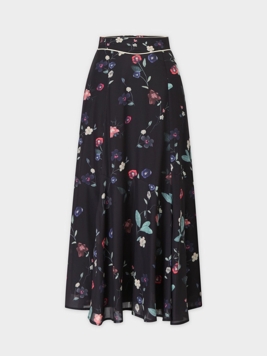 Online Piped Waistband Skirt-Floral Sets