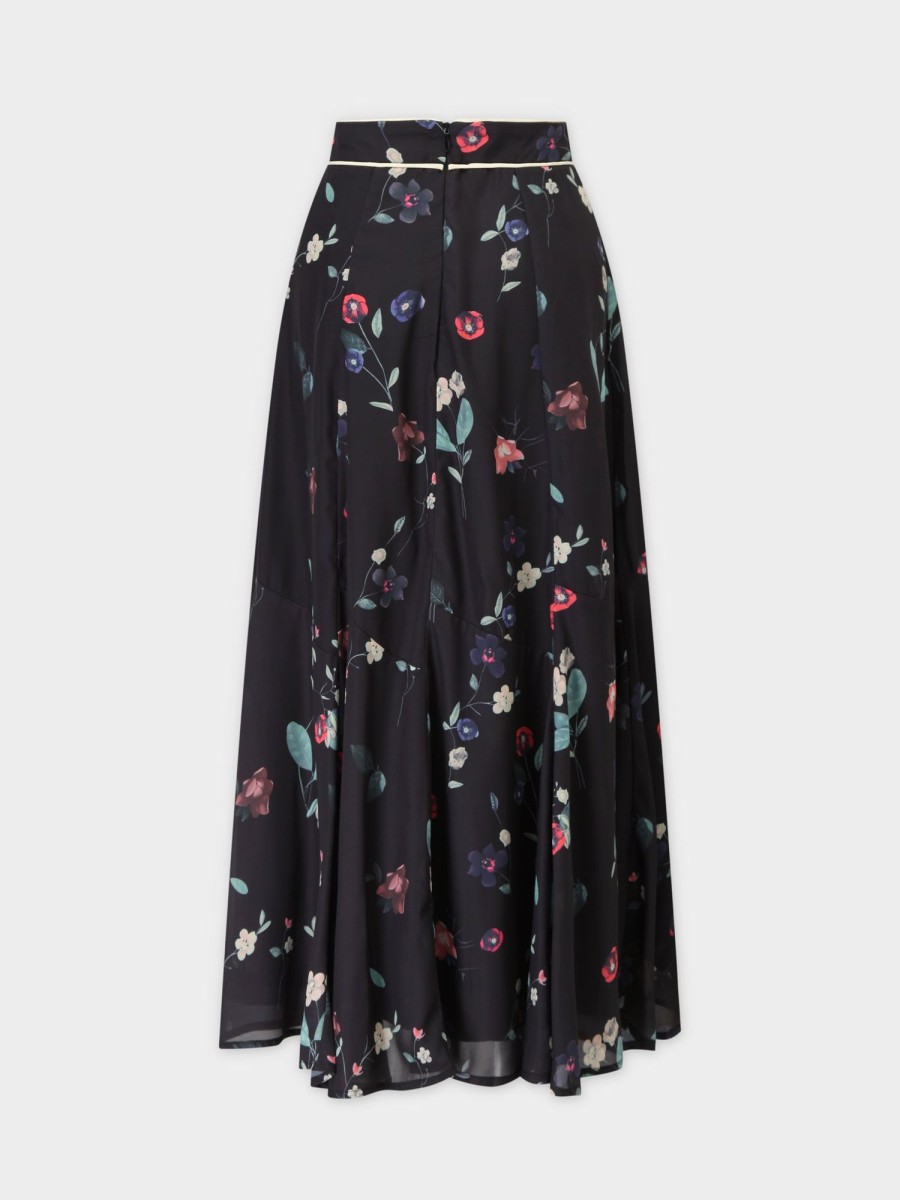 Online Piped Waistband Skirt-Floral Sets