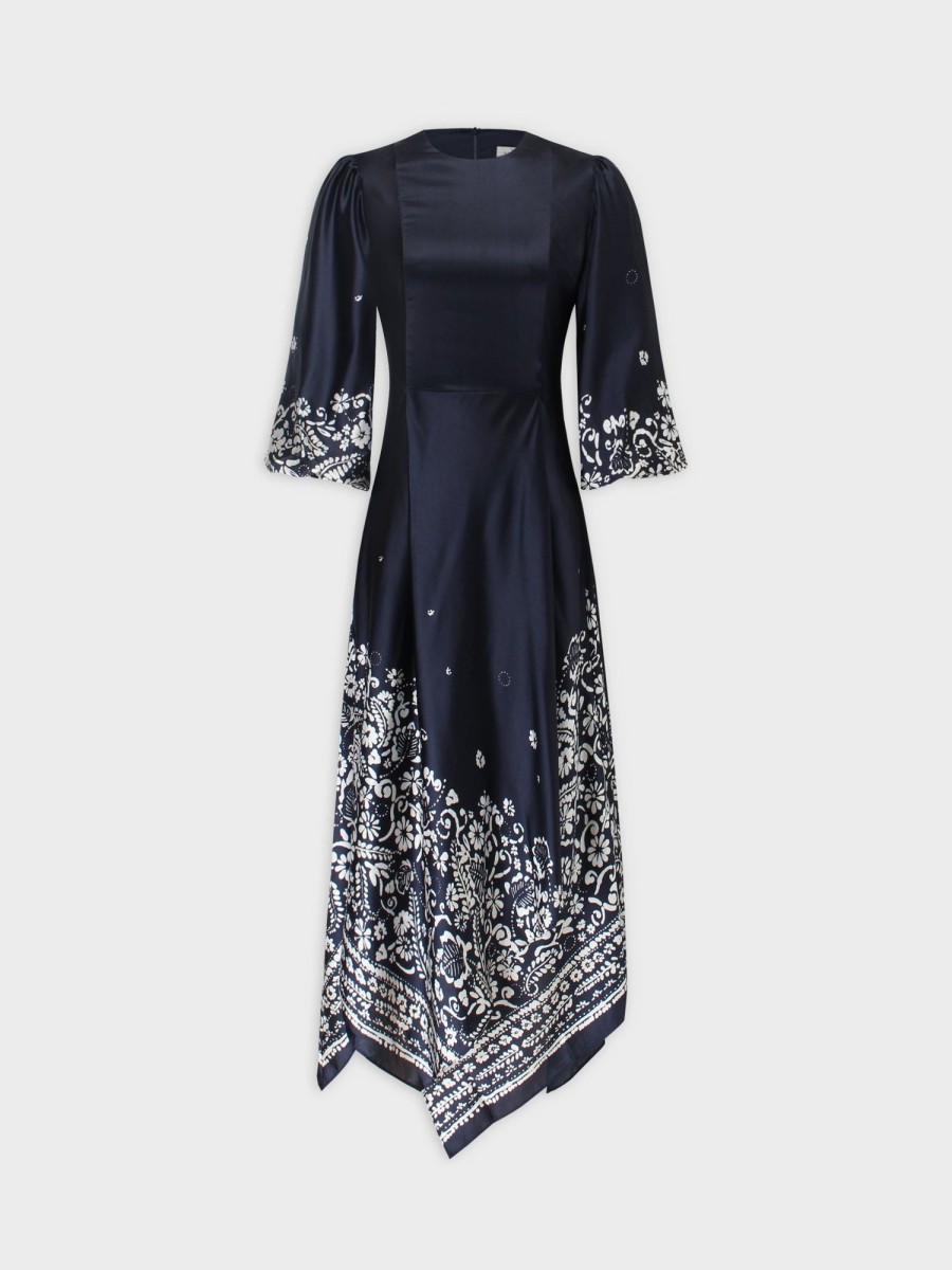 Online Handkerchief Dress-Navy Dresses