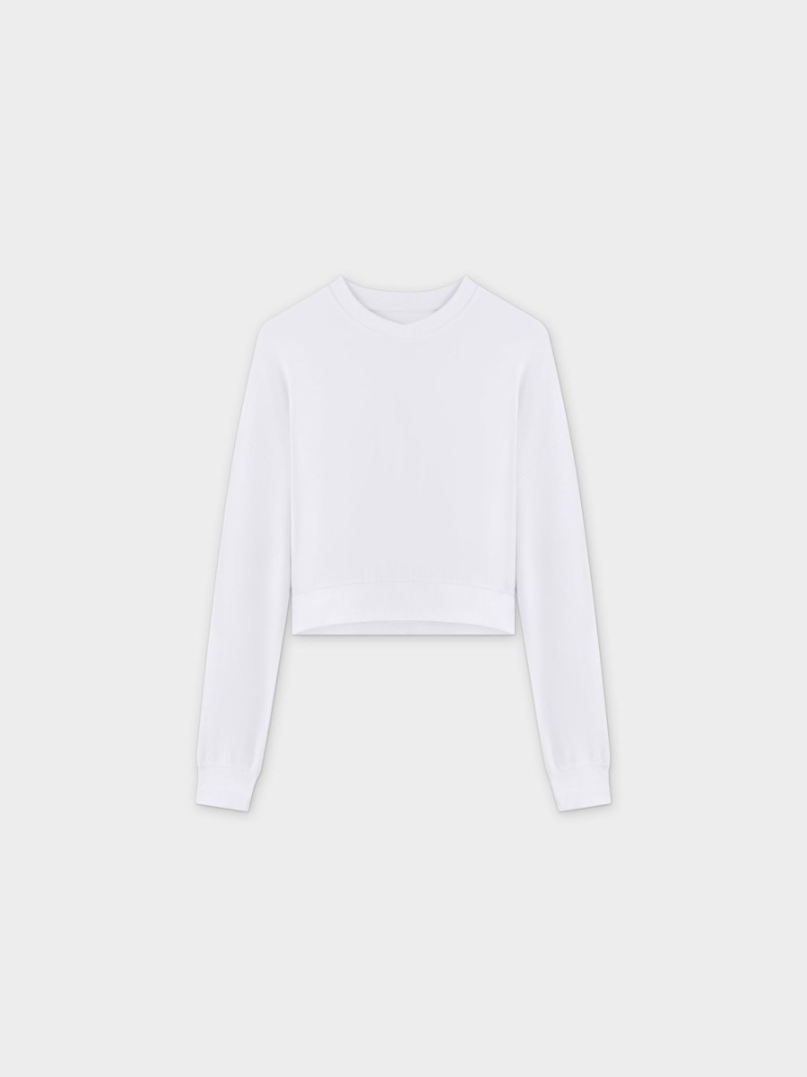 Online Cropped Tee-White Tees