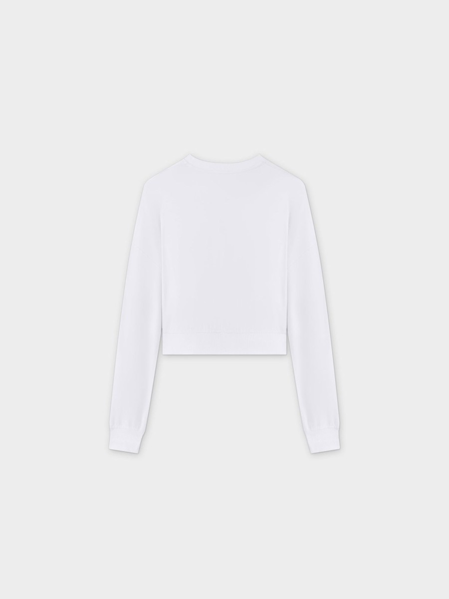 Online Cropped Tee-White Tees