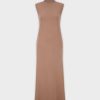 Online Sleeveless Turtleneck Dress-Taupe Dresses