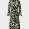 Hot Basic Belted A-Line Dress-Zebra Dresses