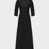 Clearance Side Button Dress-Black Dresses