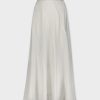 Hot Full Satin Skirt-White Skirts