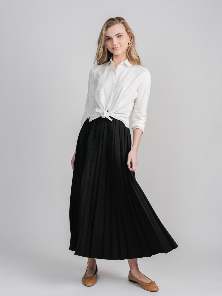 Clearance Pleated Skirt 35"-Navy Skirts