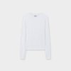 Best Pointelle Knit Sweater-White Tops