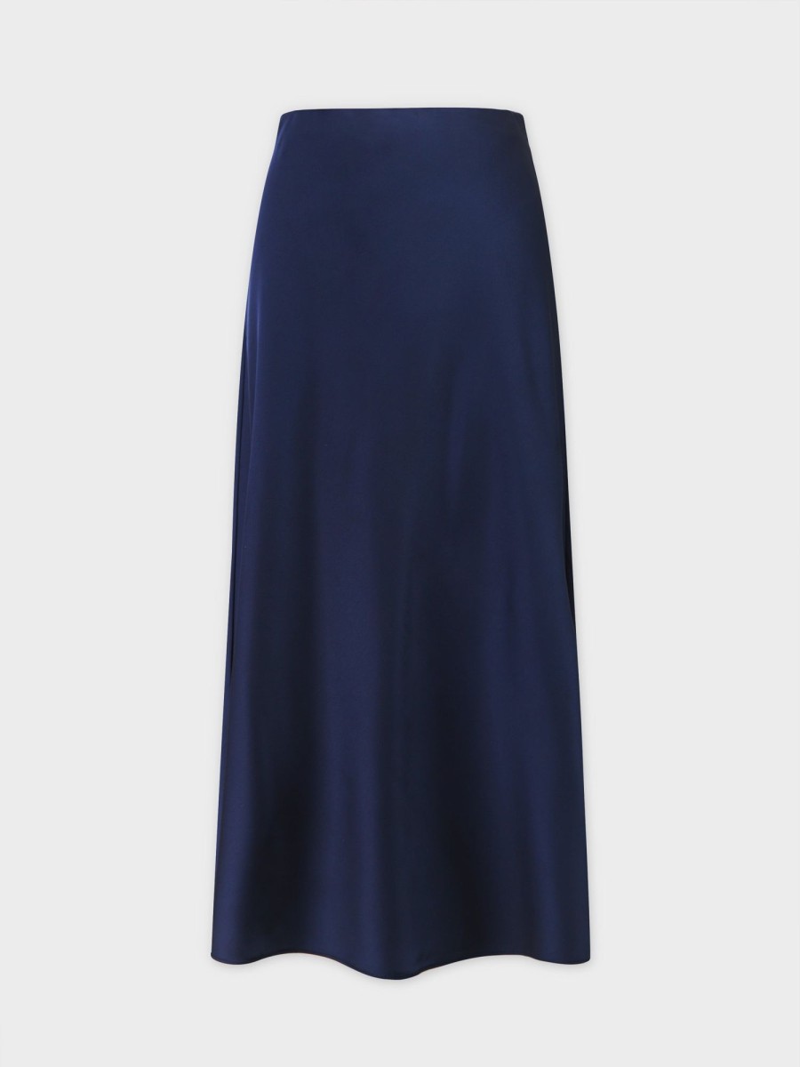 New Satin Slip Skirt-Dark Blue/Navy Skirts