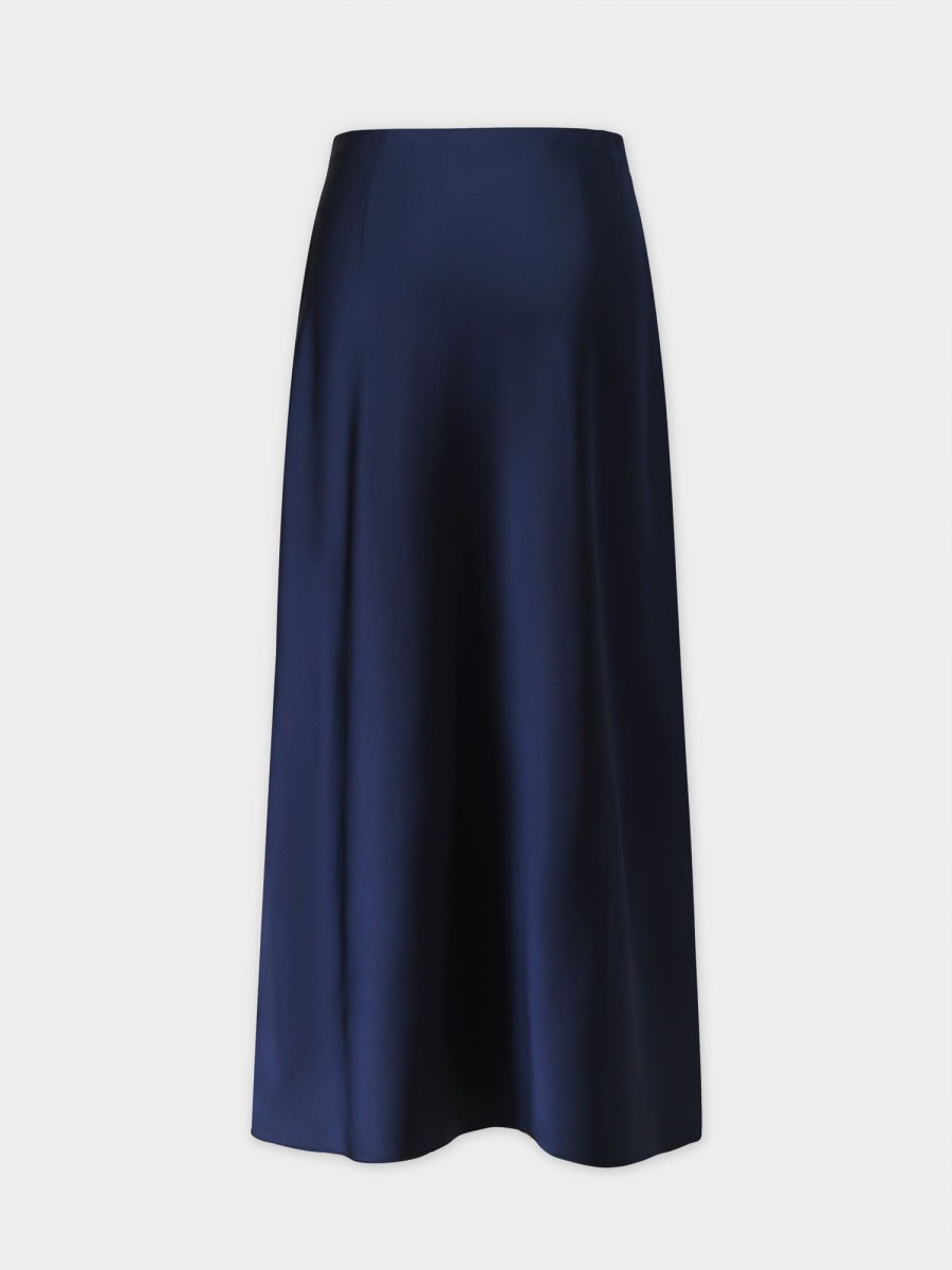 New Satin Slip Skirt-Dark Blue/Navy Skirts