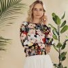 Online Printed Sweater-Bold Floral Tops