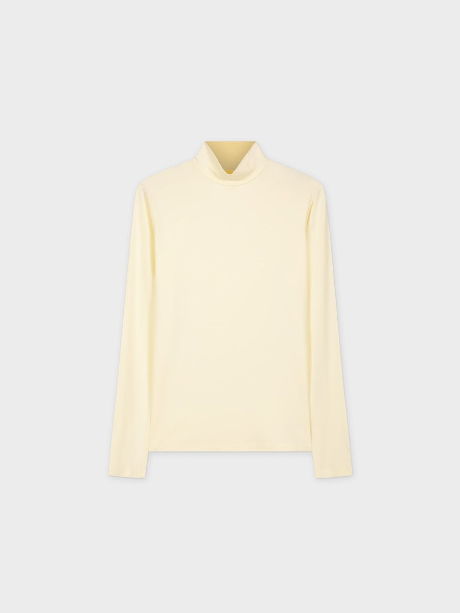 Online Modal Turtleneck Long Sleeve-Vanilla Tops