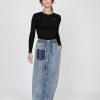 Clearance Pocket Denim Skirt-Washed Teen Skirts