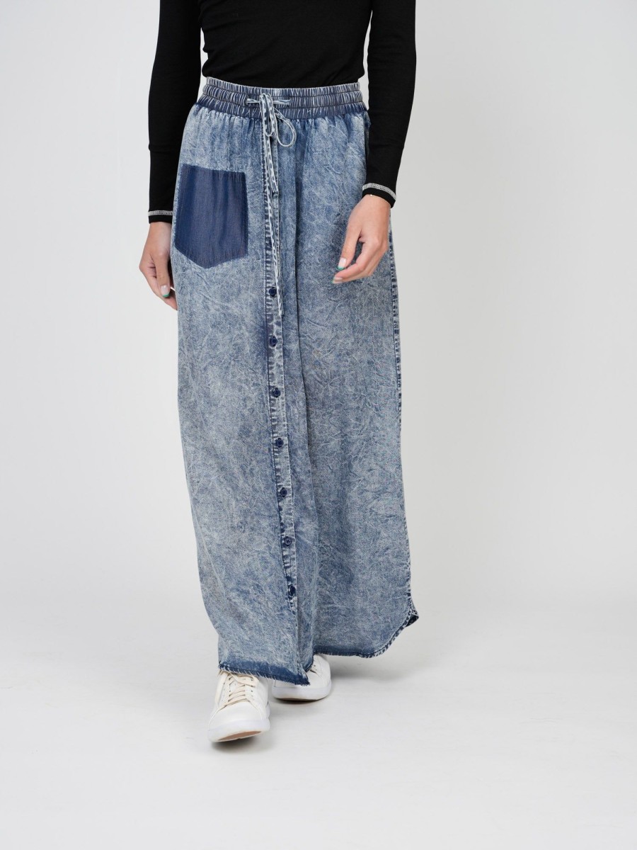 Clearance Pocket Denim Skirt-Washed Teen Skirts