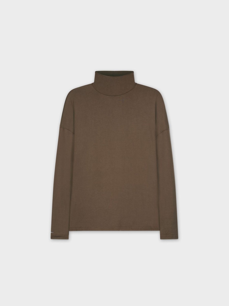 Best Swing Turtleneck-Brown Tops