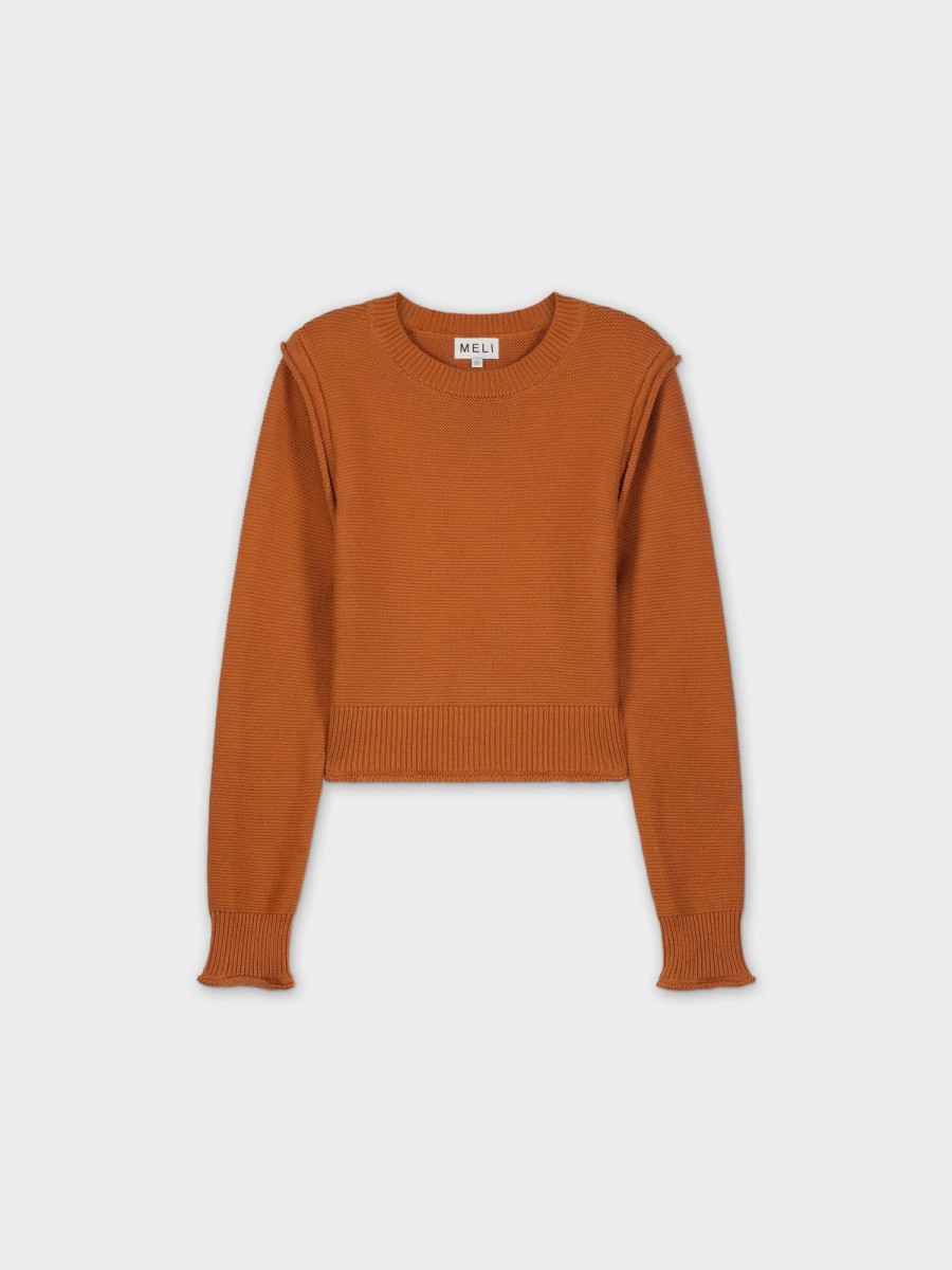 Best Raw Seam Sweater-Bronze Tops