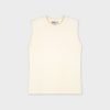 Online Sleeveless Crew Sweater-Cream Tops