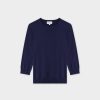 New Basic Crew Sweater 3Q-Dark Navy Tops