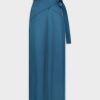 Wholesale Satin Wrap Skirt-Teal Sets