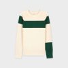 Best Wide Stripe Sweater-Cream/Green Tops